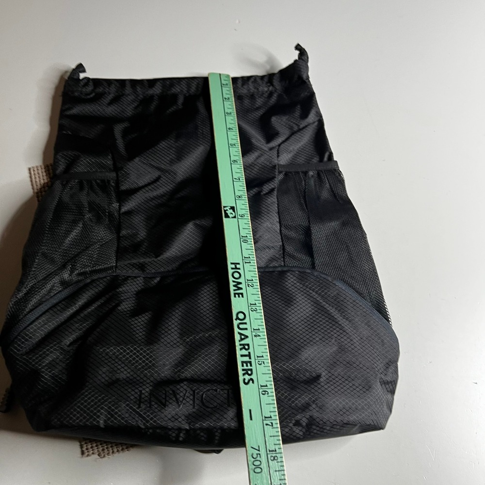 Paco Rabanne Invictus Black Ripstop Drawstring Backpack Gym Bag Rabanne Logo - Picture 7 of 8
